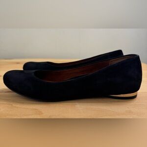 Vionic Women’s Hannah Ballet Flats With Arch Support Nappa Leather Metallic Heel
